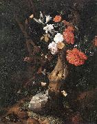 RUYSCH, Rachel Flowers on a Tree Trunk af China oil painting reproduction